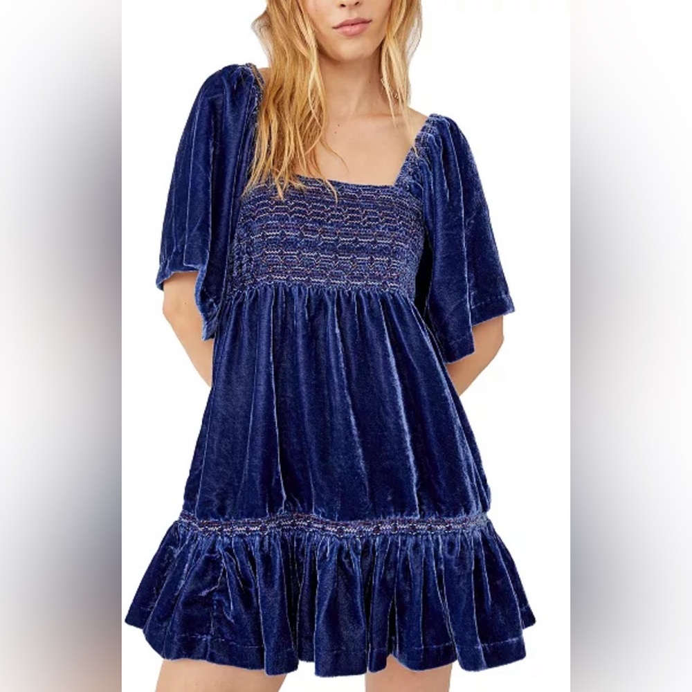 Free People Blue Mini Dress